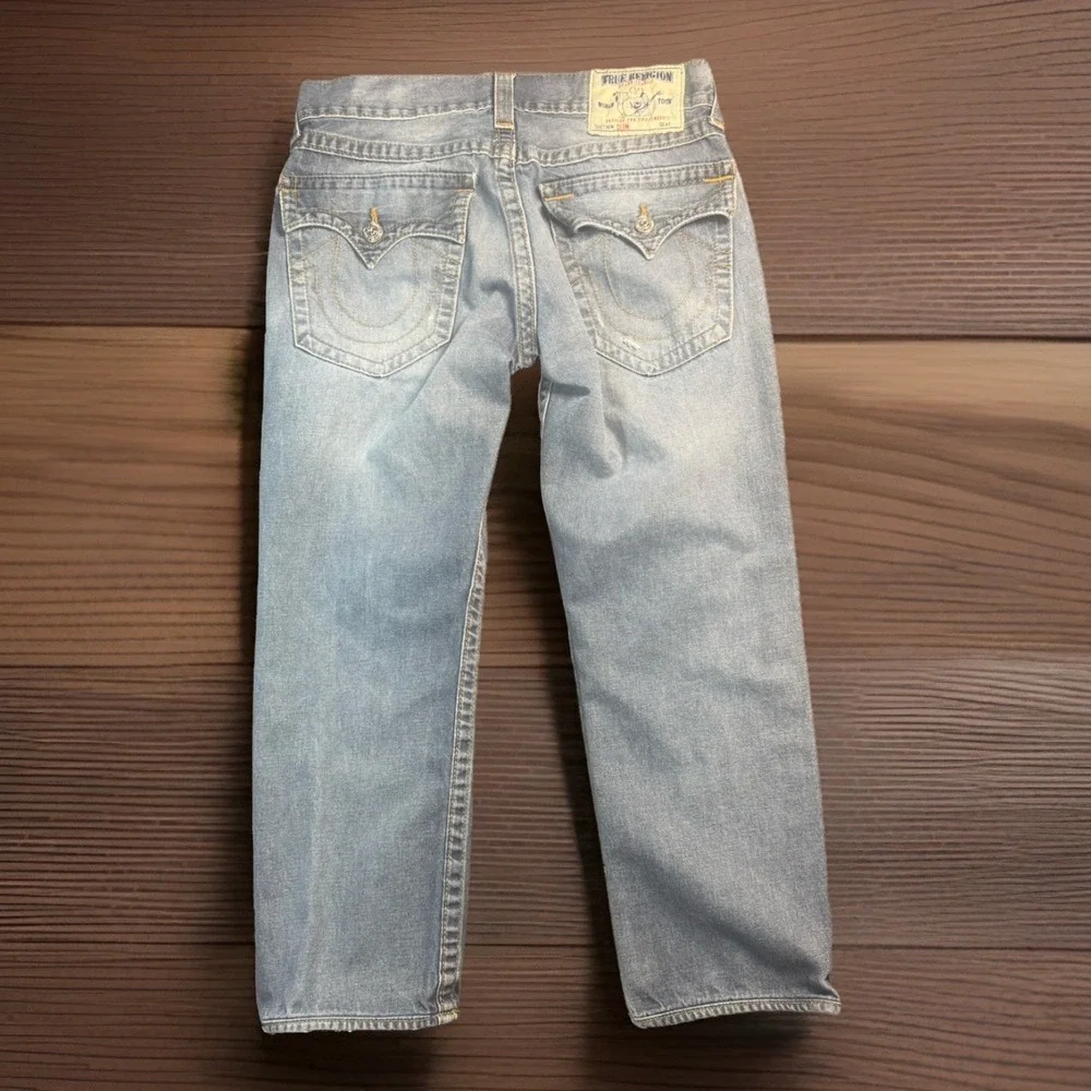 True Religion Section Slim Mens Medium Wash Denim Jeans Blue Size 32 Inseam 29